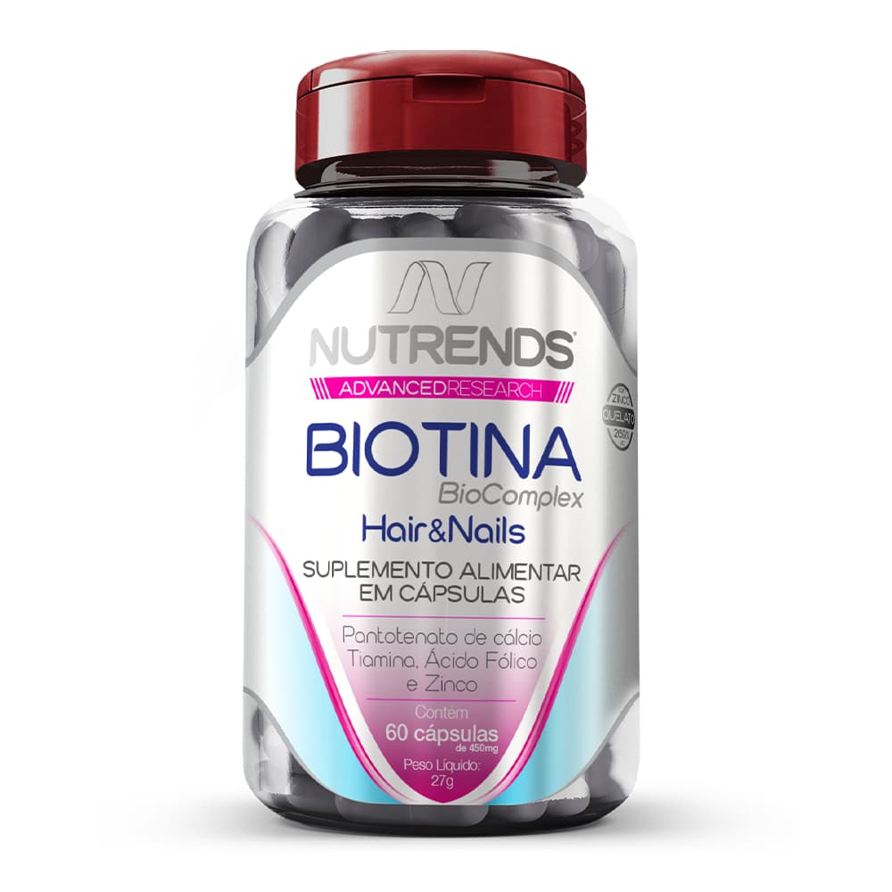 Vitamina Biotina Saúde e Fortalecimento dos Cabelos Pele e Unhas - Pote 60 Cápsulas - Nutrends