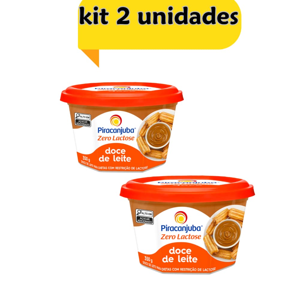 Doce de Leite Zero Lactose Piracanjuba Pote 350g kit 2 unidades para cafe da manha, lanche saudavel