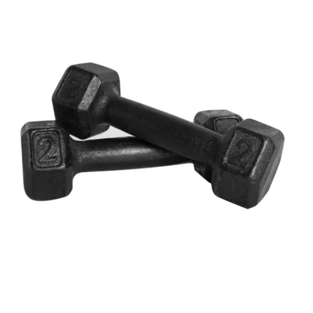 Par de Halter Sextavado Pintado 2 kg Treino em Casa Musculação Academia Peso(2 UNIDADE)