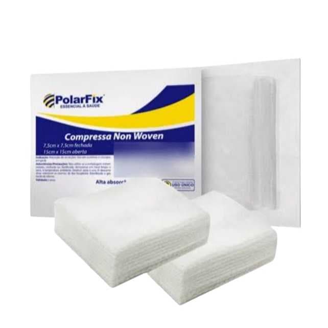 Compressa de Gaze Non Woven Estéril 7,5x7,5 - Kit c/ 10 Pcts (100 unidades)
