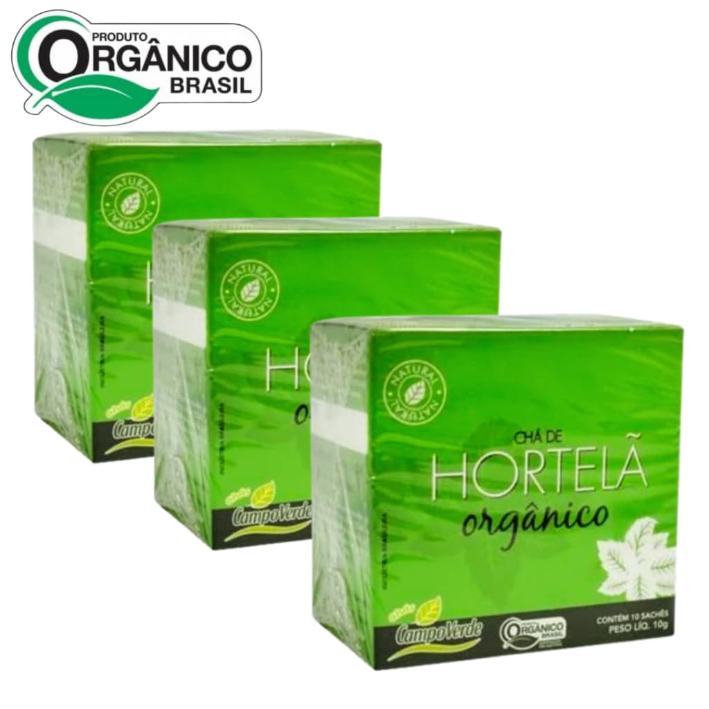 KIT 3 Caixas Chá de Hortelã orgânico Natural livre de agrotóxico Campo Verde