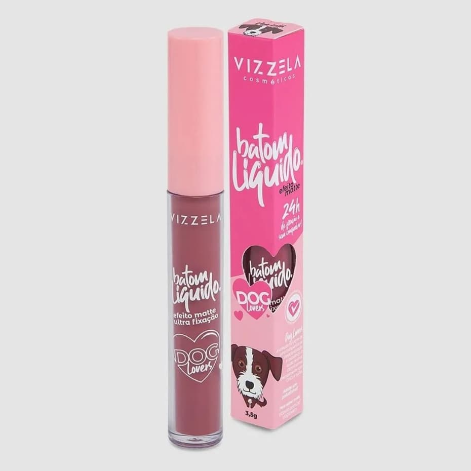 Batom Líquido Efeito Matte Vizzela Dog Lovers 100% Vegano Longa Duração