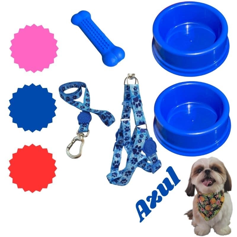 Kit Cachorro Comedouro Para Cachorro Brinquedo Kitzinho Básico Pequeno