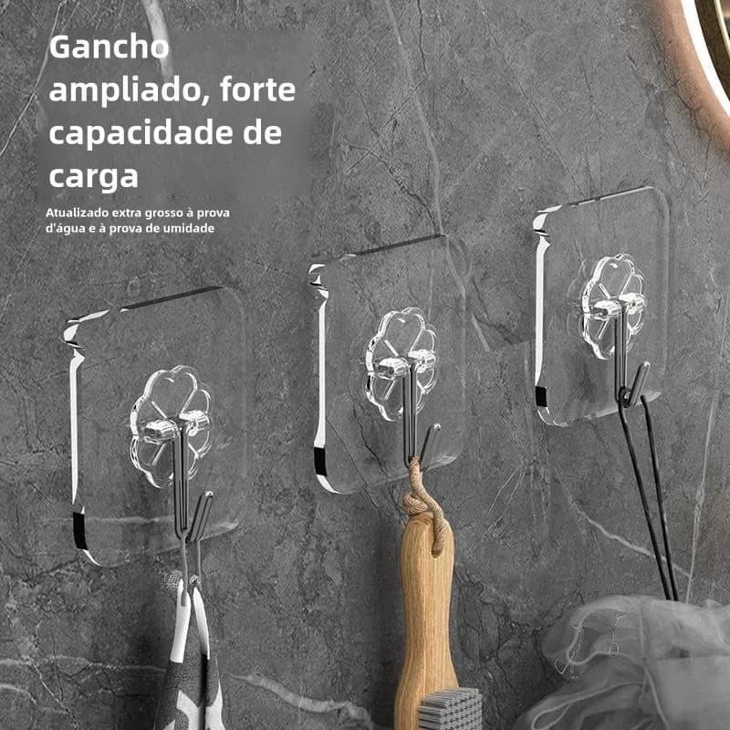 OFERTA 4 peças de ganchos de parede transparentes fortes adequados para cozinha e banheiro multiuso