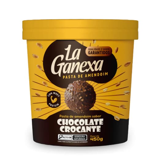 Pasta de Amendoim Chocolate Chocrante com Whey Protein 450G. La Ganexa