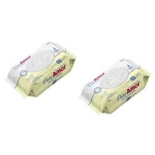 Kit 2 Toalha Umedecidos RN Infantil 98% água Puro Amor Com 100 Unidades Cada Qualybless