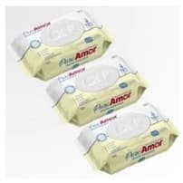 Kit 3 Toalha Umedecidas RN Infantil Puro Amor 98% água com 100 Unidades Qualybless