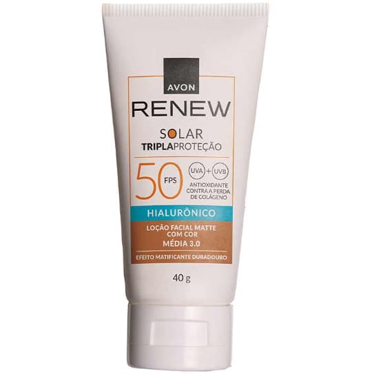 Protetor Renew Solar Fps 50 Cor Média 3.0 AVON PRODUTO ORIGINAL NOVO LACRADO VALIDADE 07/2029