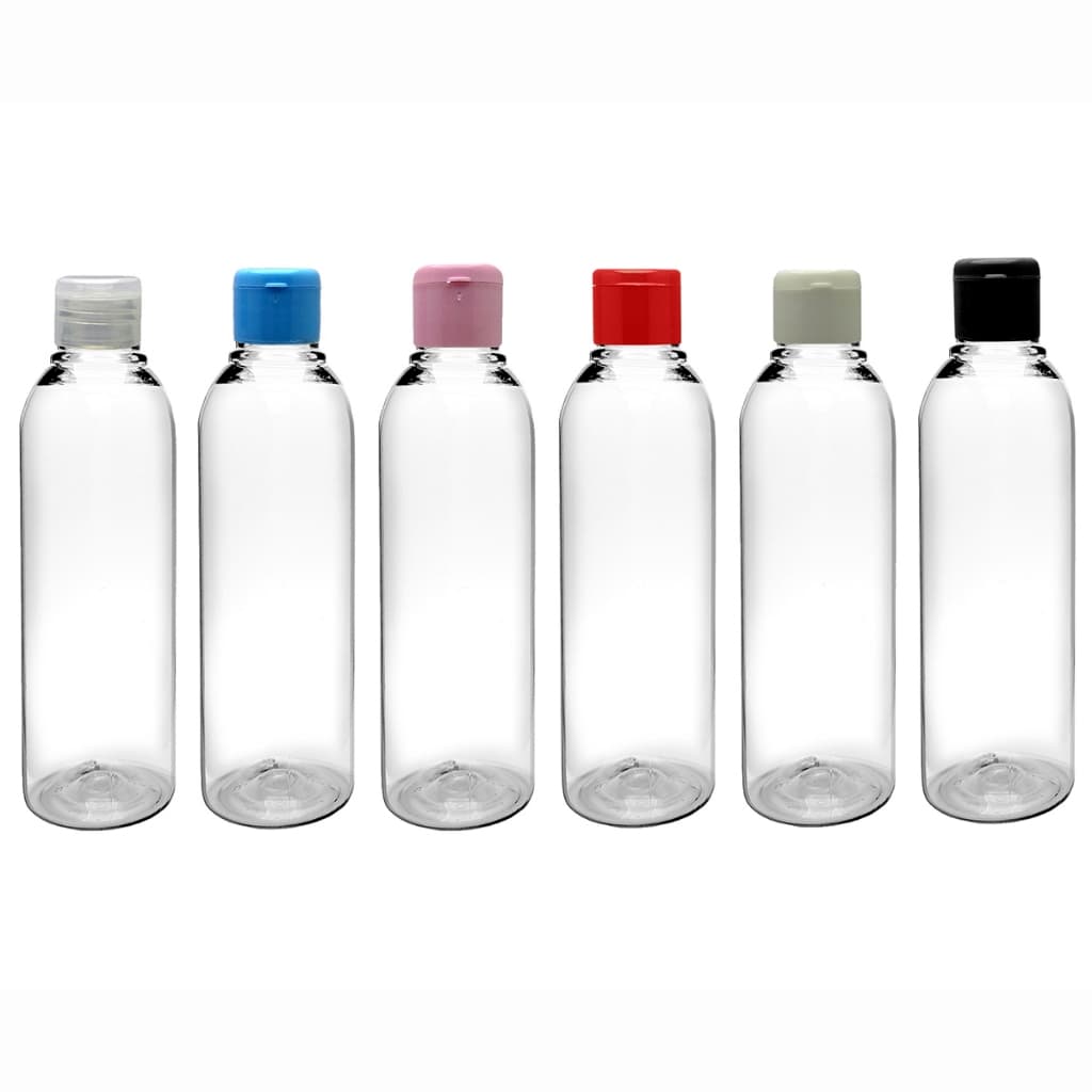 Frascos Plástico Pet 100 Ml cilíndrico Tampa Flip Top para viagem sabonete líquido, álcool gel, cremes e shampoo