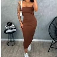 vestido feminino/ LONGO /tomara que caia canelado tubinho elegante