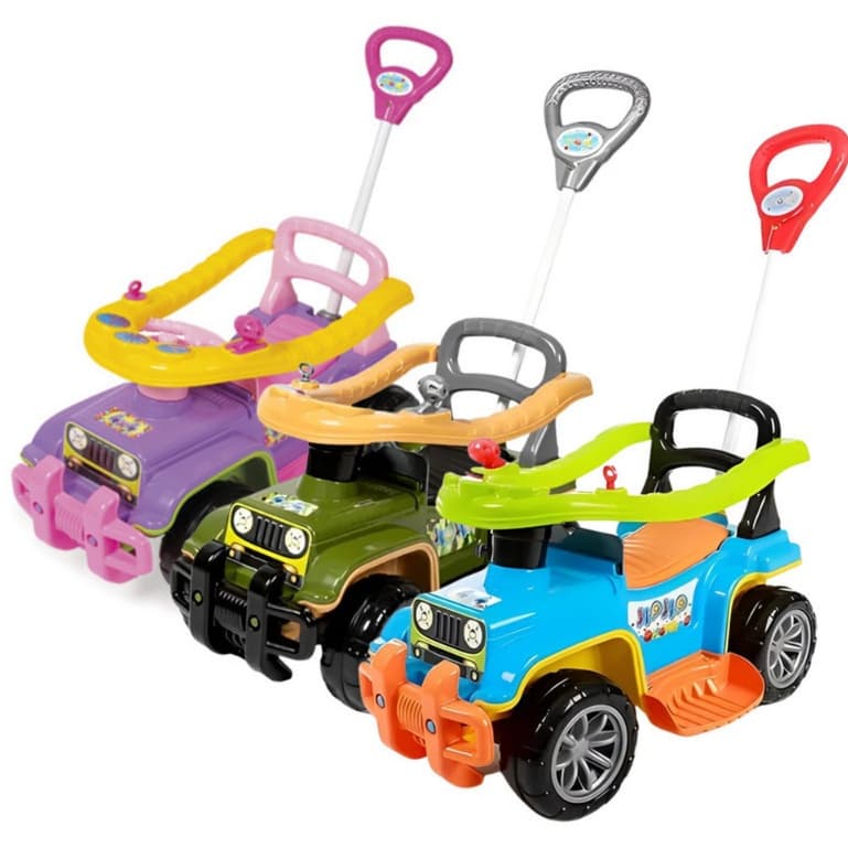 Quadriciclo Infantil Carrinho de Passeio Com Empurrador Haste Guidão Direcional Jeep Jeep da Maral