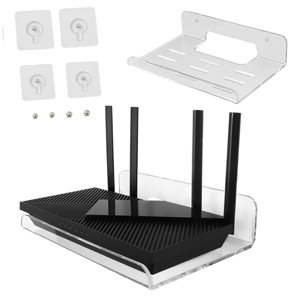 Prateleira de roteador WiFi montada na parede, suporte TV montada na parede para sala de estar, televisão Acrilico
