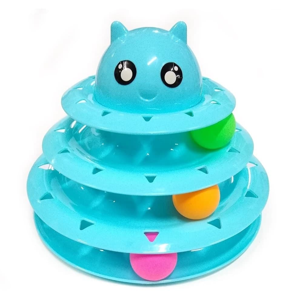 Brinquedo Interativo Para Gatos Torre De 3 e 4 Bolinhas - 4 Níveis Embalagem Original - Envio Rápido