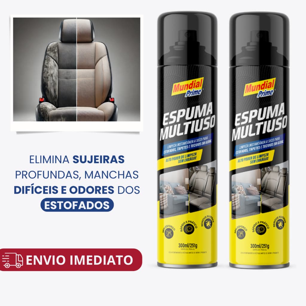 Kit 2 Limpa ESTOFADOS Spray Zip 300ml My Place Carro Sofá Tapete Colchão Almofada
