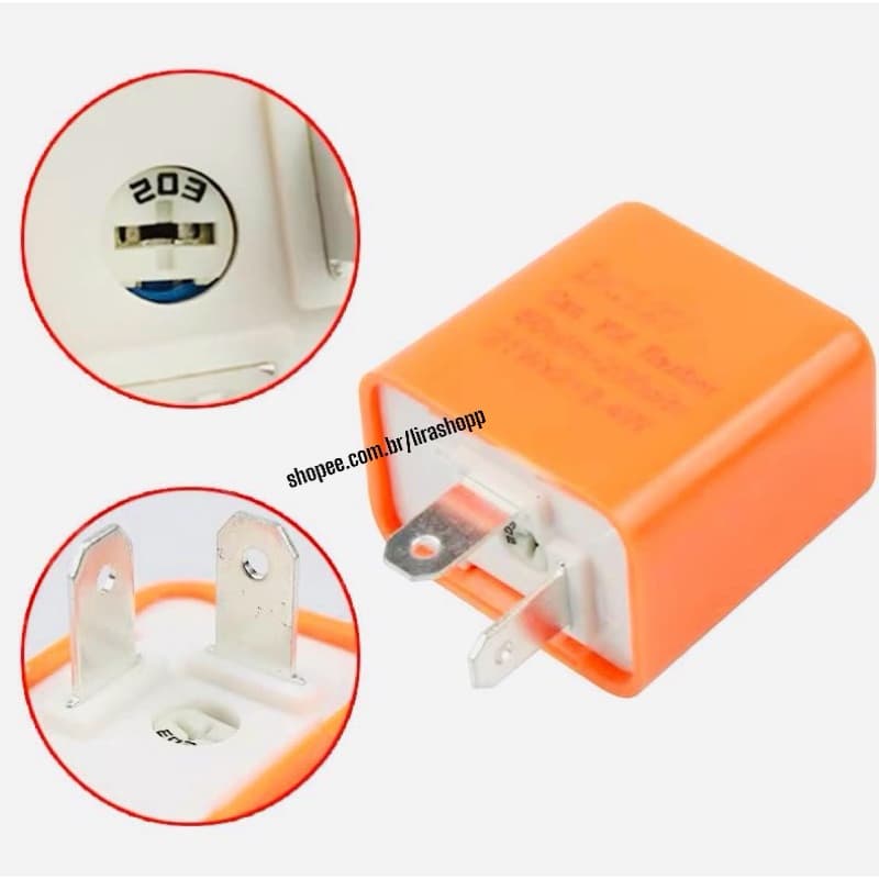 Rele De Pisca 12v com Regulador Seta Led 2 Pinos Universal Motos