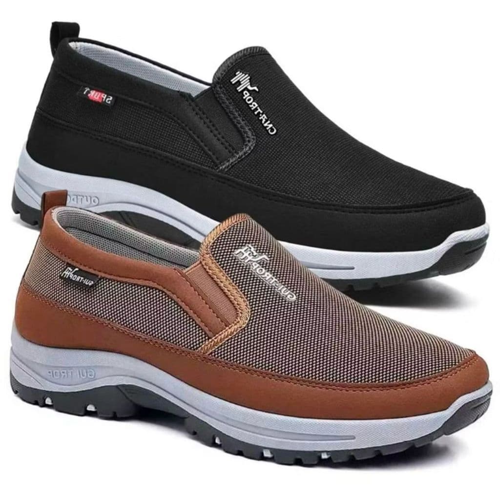 Kit 2 Pares De Tenis Sapatilha Masculino Moderno Aquatico Resistente Trilha Com Solado Costurado Resistente Macio Leve