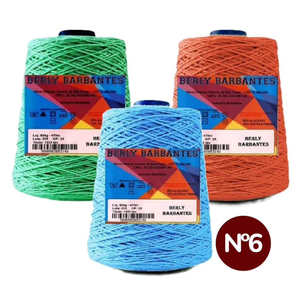 Barbante Berly Barbantes FIO nº6 - 610m/600g para Croche