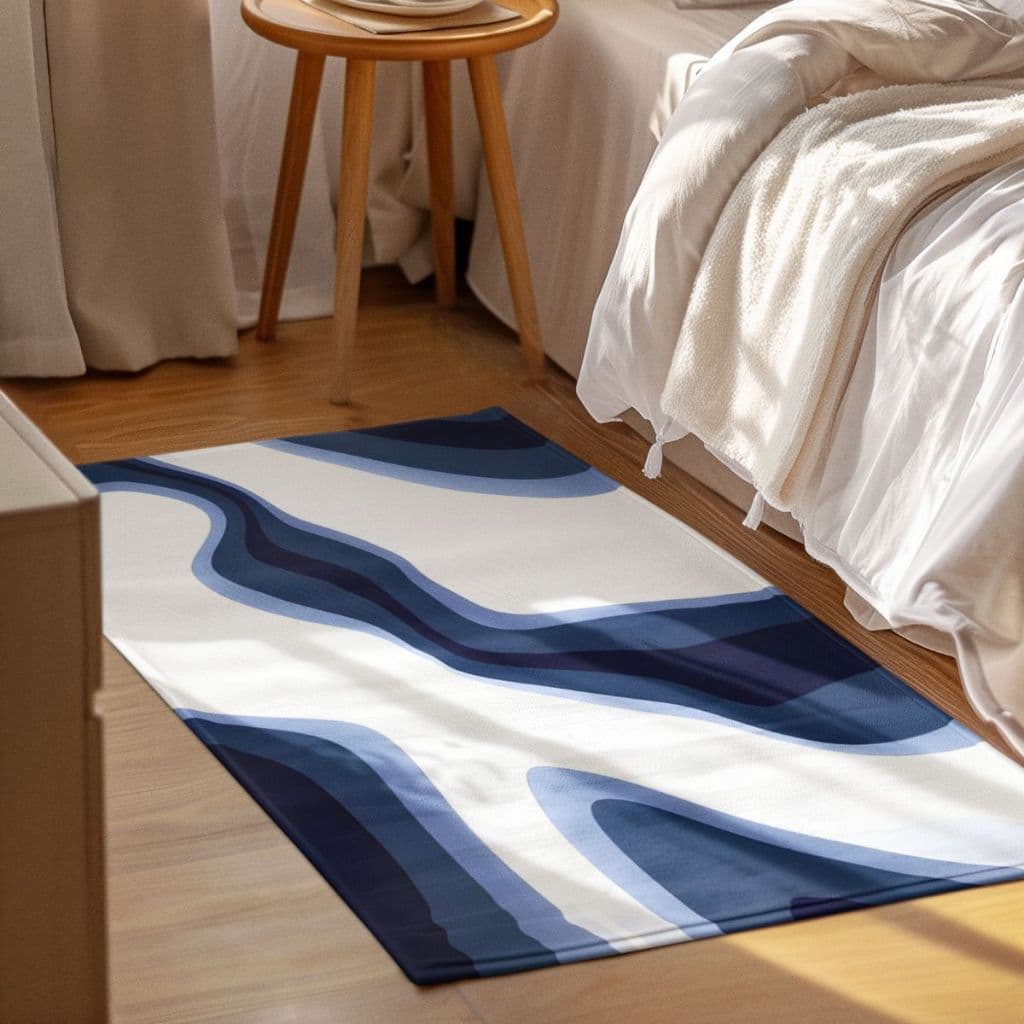 Tapete Decorativo Cor Abstrata 118x70cm Antiderrapante Sala, Quarto e Escritório