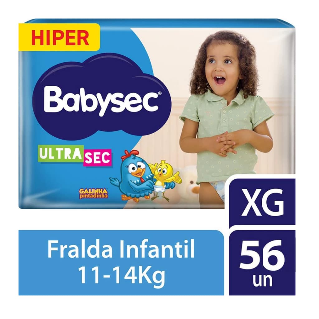 Fralda Babysec Ultrasec Hiper XG 56 Unidades