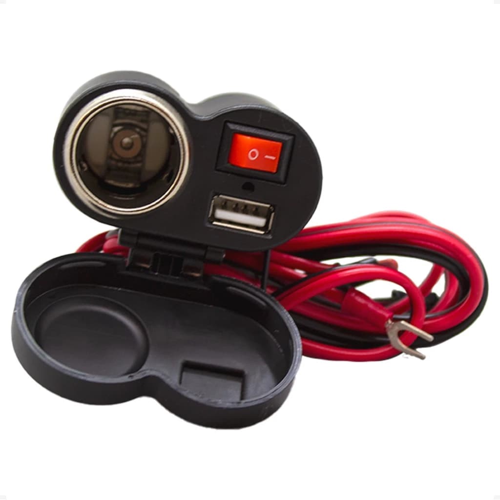 Carregador de carro USB para celular para motocicleta com proteção de capa à prova d'água