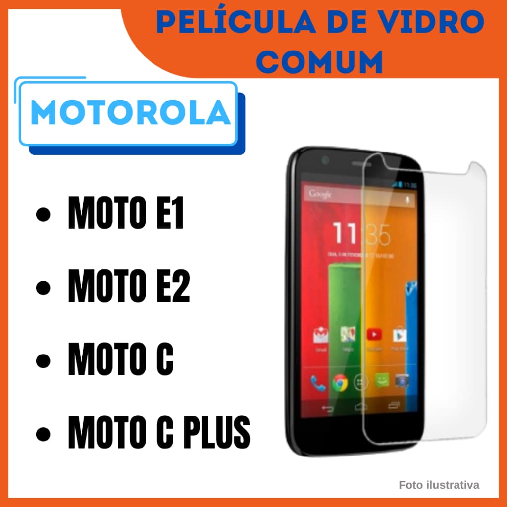 Película de Vidro Comum para Motorola Moto E1 / Moto E2 / Moto C / Moto C Plus / Protetor de tela.