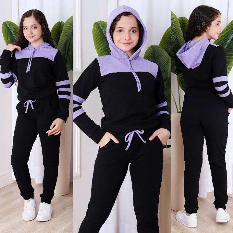 Conjunto moletom infantil e juvenil com capuz (4 ao 14)malha crepe