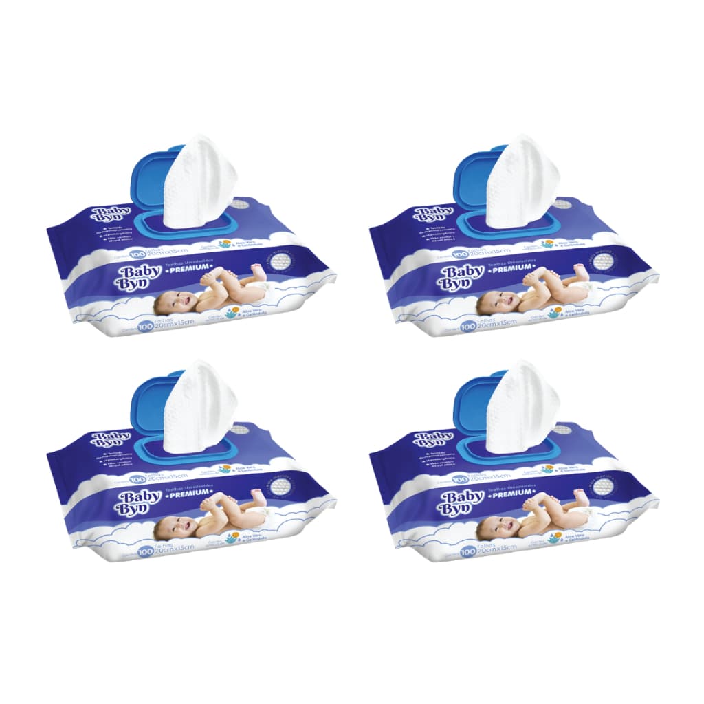 Toalha Umedecida Baby Byn Premium 400 Folhas (4undX100fls)