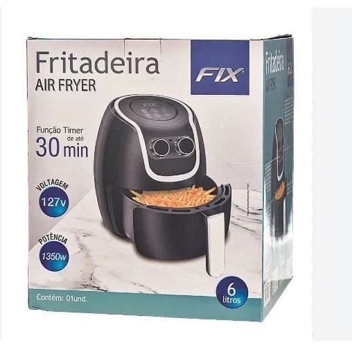 Air Fryer 127V de 6 Litros Fritadeira Sem Óleo