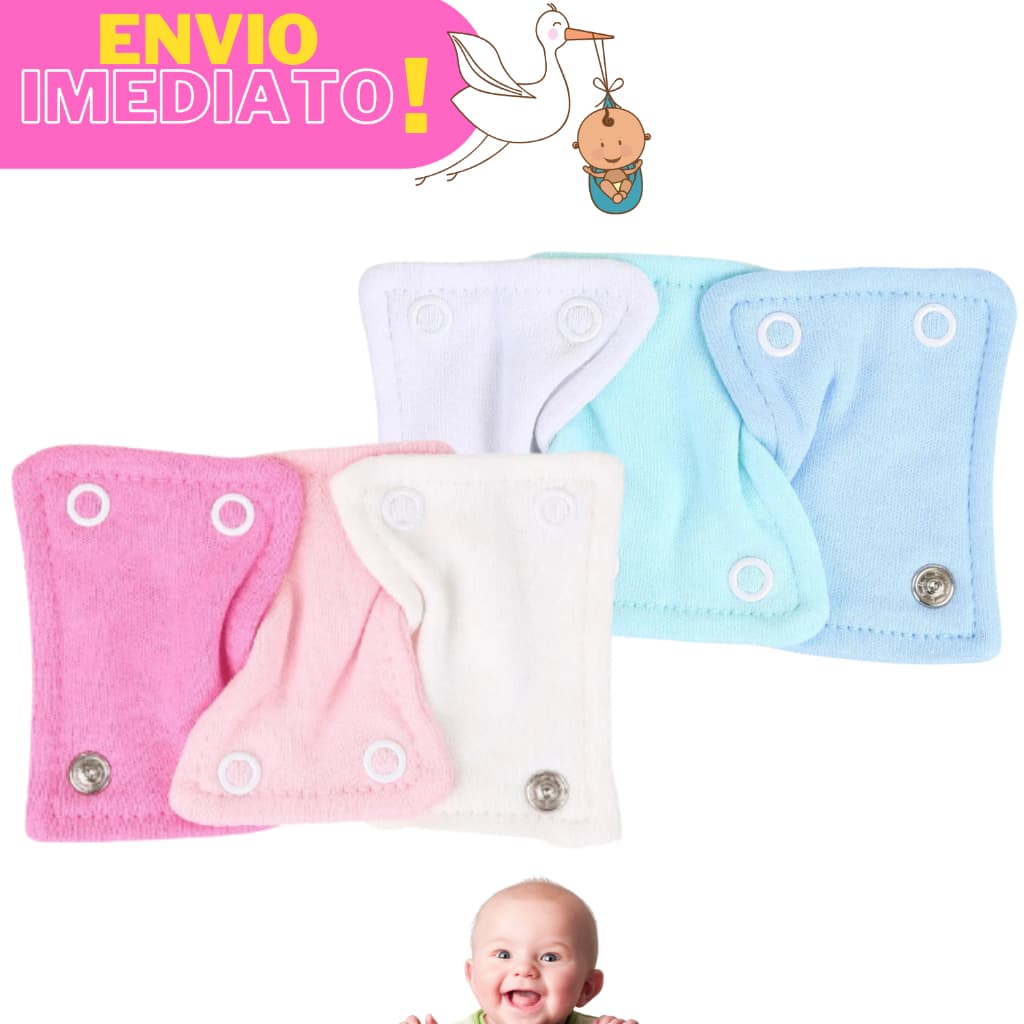 Kit 3 Extensores Body Bebê 100% Algodão Macio Antialérgico Enxoval Infantil Prolongador Alongador