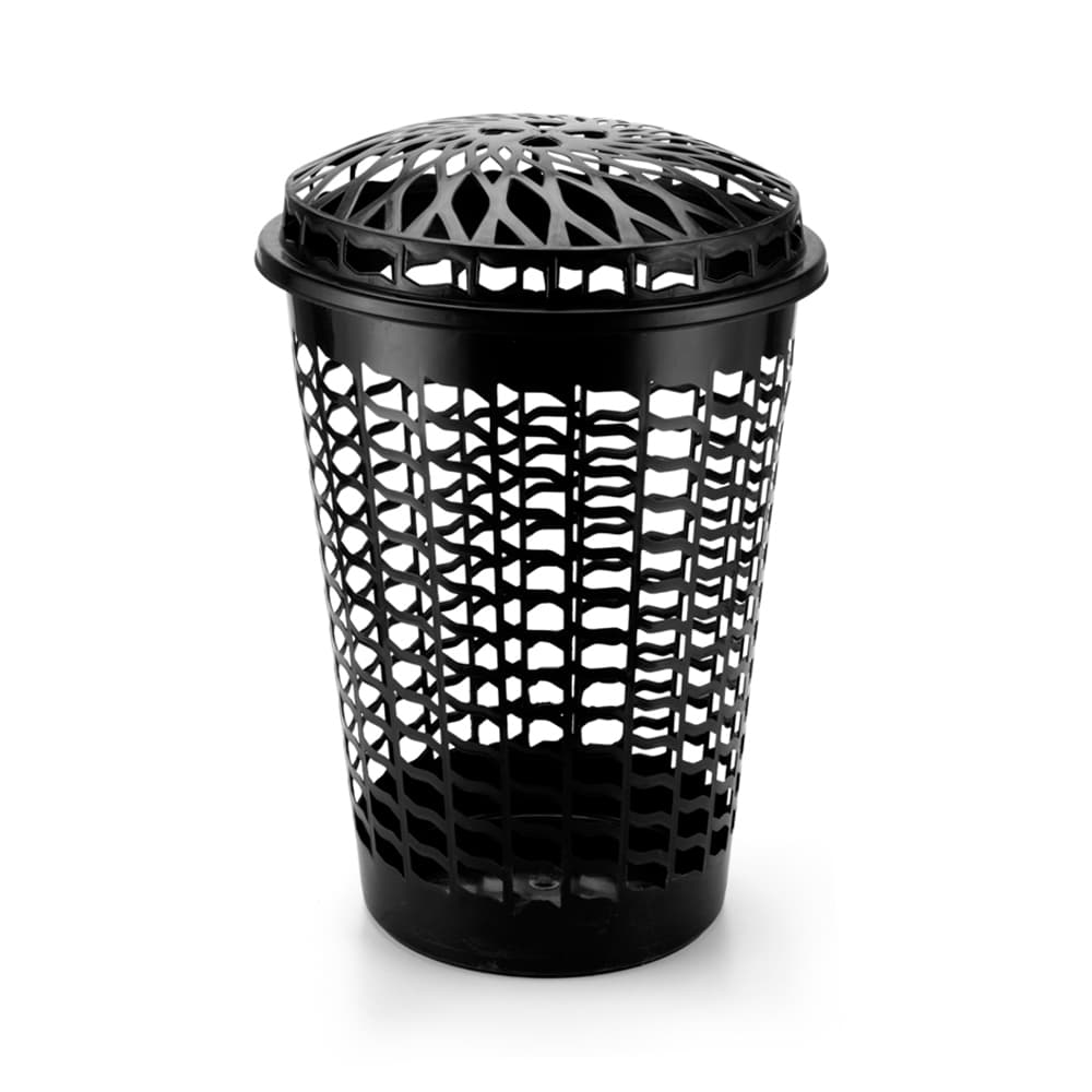 Cesto Telado preto Com Tampa 56L Para Banheiro Telado Organizador