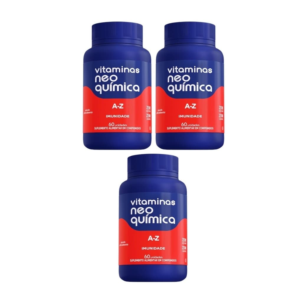 Kit 3 Vitamina A-Z Suplemento 60 Cápsulas - Neo Química