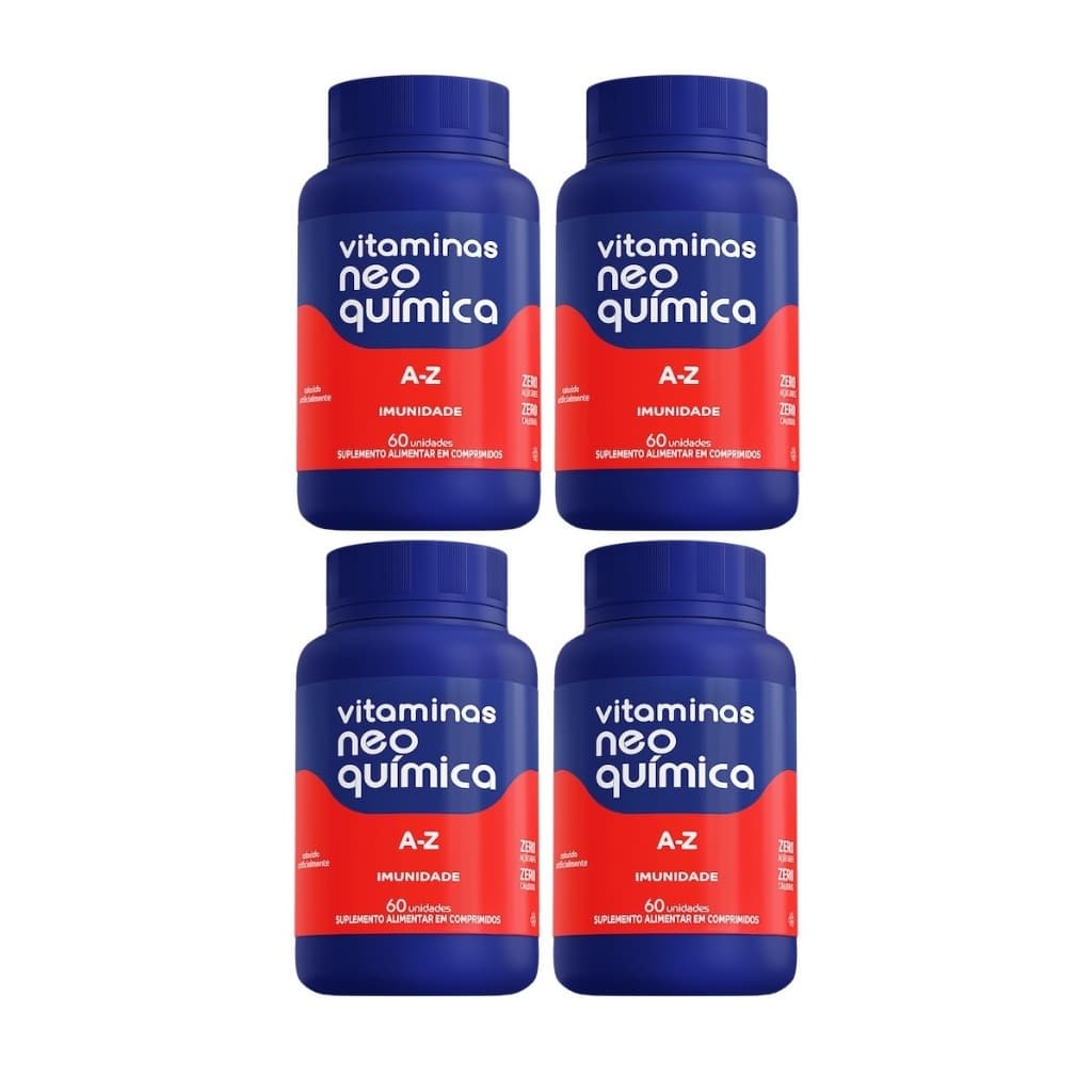 Kit 4 Vitamina A-Z Suplemento 60 Cápsulas - Neo Química