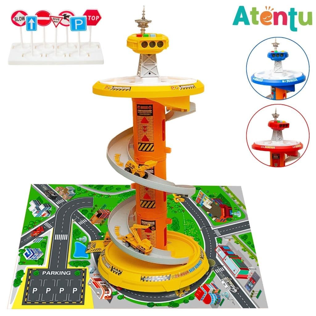 Pista de Carrinho Brinquedo Menino Pista com Som e Luzes + 3 Carrinhos