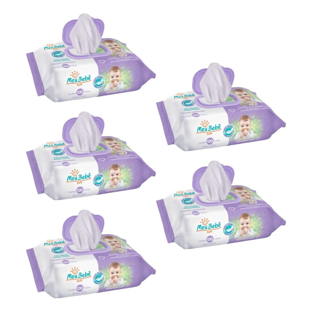 Toalha Umedecida Meu Bebê Soft 500 Folhas (5undX100fls)