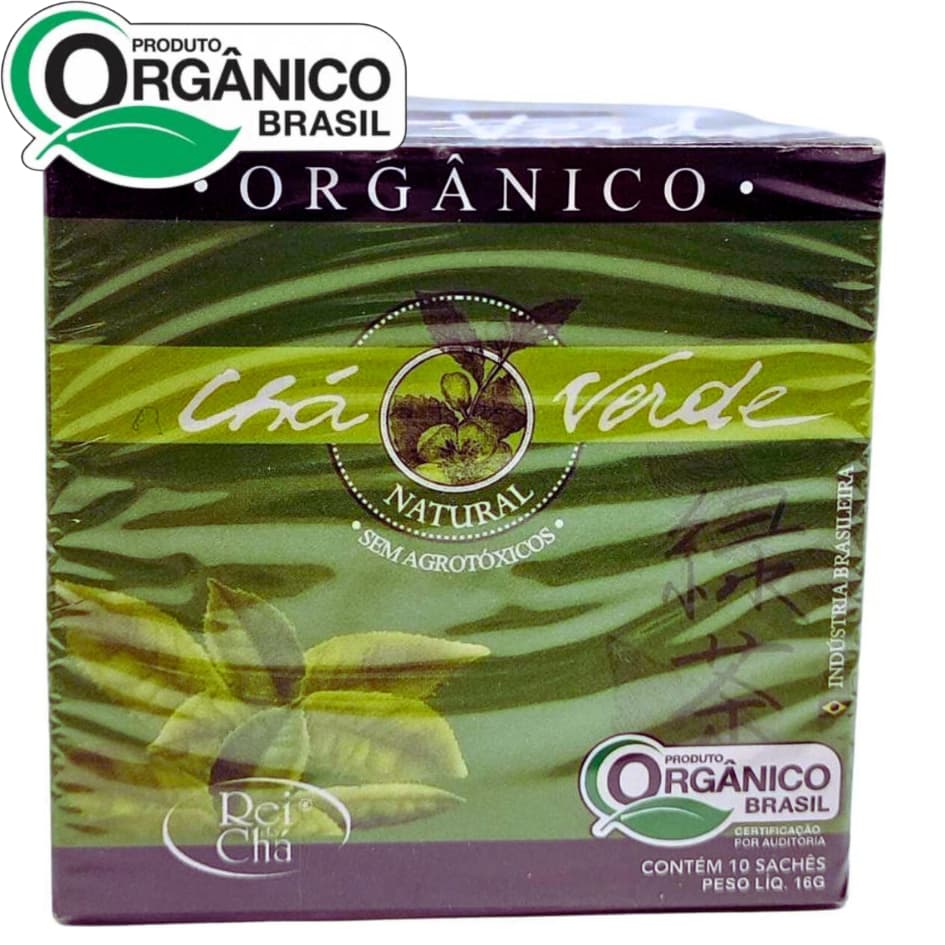 CHÁ VERDE Camélia Sinensis 10 sachês orgânico livre agrotóxico Campo verde
