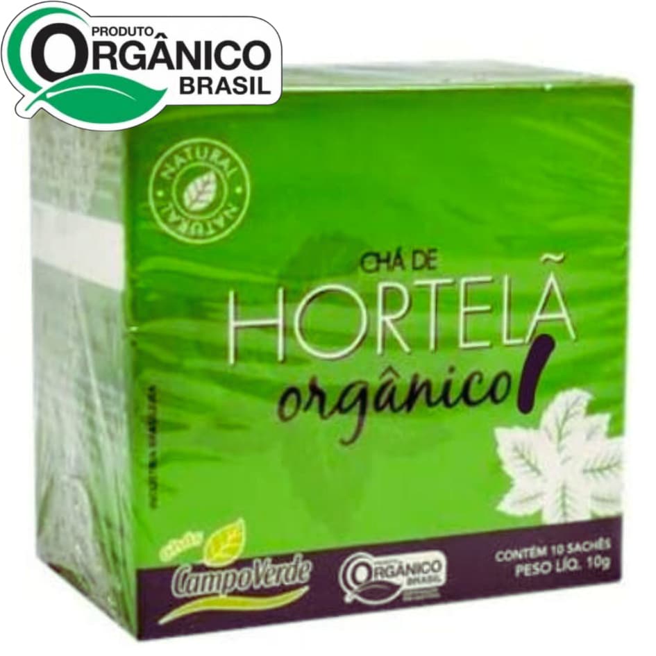 Hortelã Chá orgânico 10 sachês livre de agrotóxico natural Campo Verde
