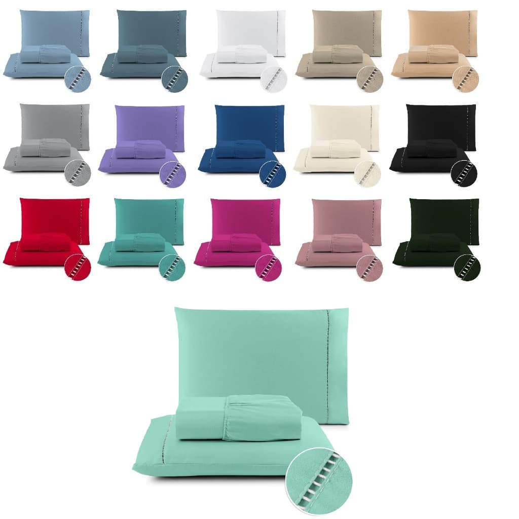 Jogo de Lençol 02 a 03 Peças 400 Fios Cama Solteiro Casal Queen King Micropercal Ponto Palito