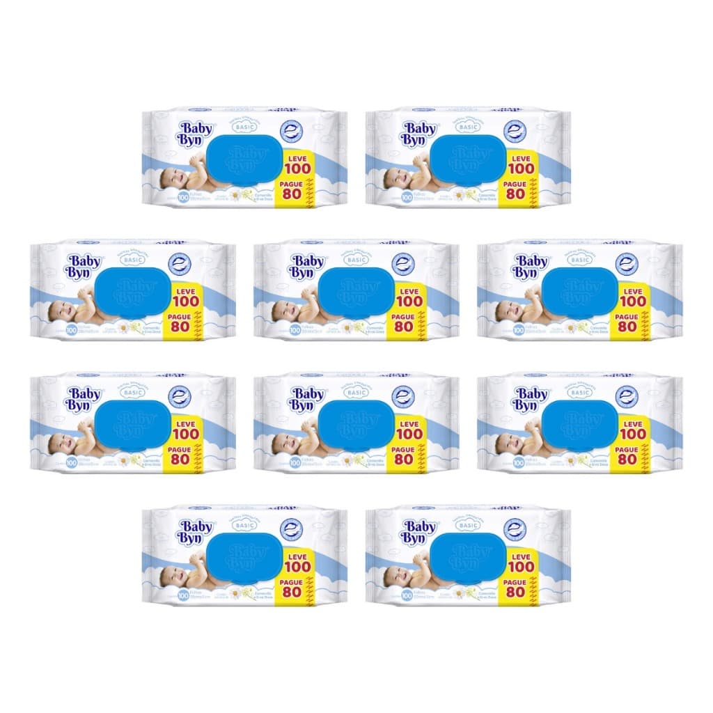 Toalha Umedecida Baby Byn Basic 1000 Folhas (10undX100fls)