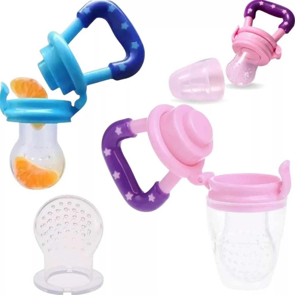 Alimentador Chupeta De Silicone Introdução Frutas Cor Rosa ou Azul Tamanho da chupeta Único