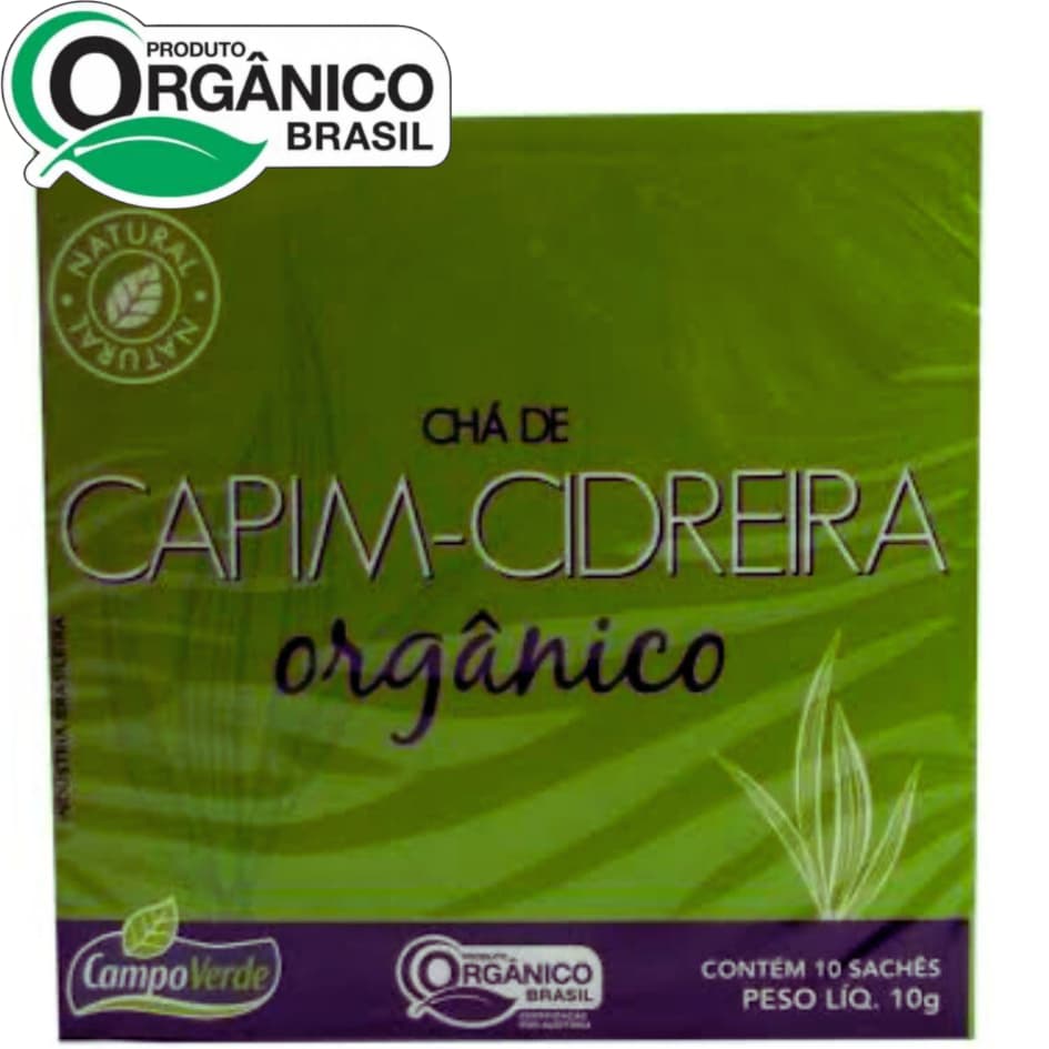 Chá CAPIM-CIDREIRA 10 sachês Orgânico Campo Verde