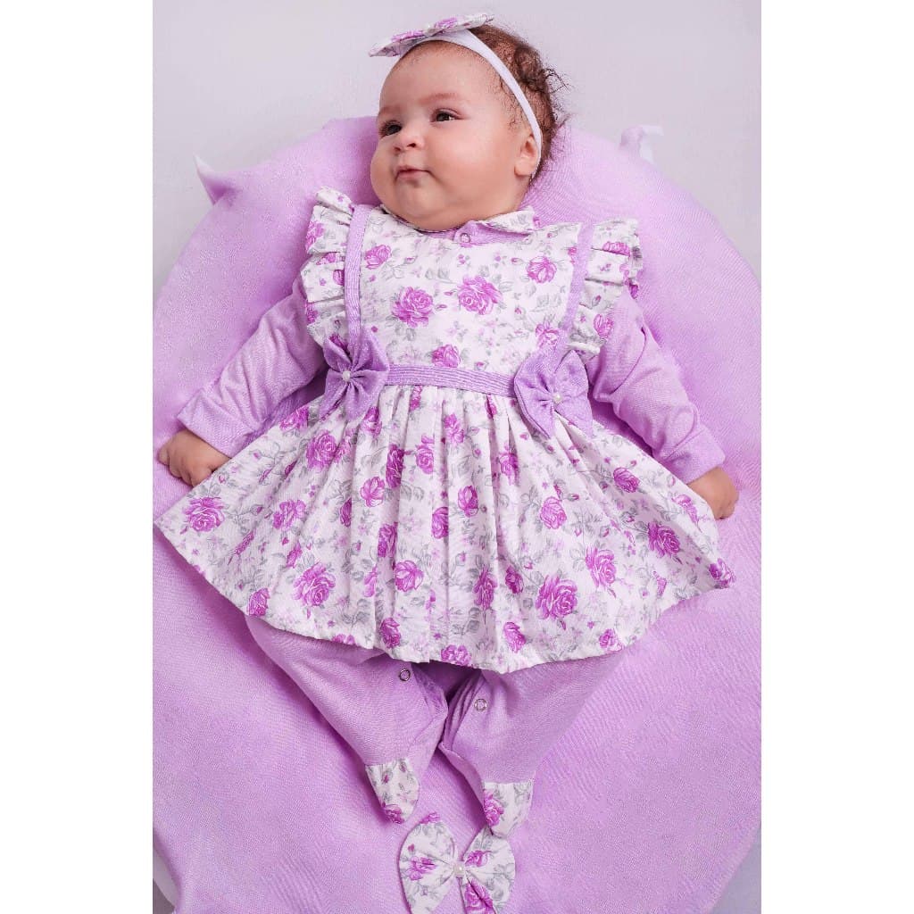 Saída de Maternidade Bebê Menina 4 Peças Floral Roupas de Bebê Enxoval Recém-Nascida para Menina