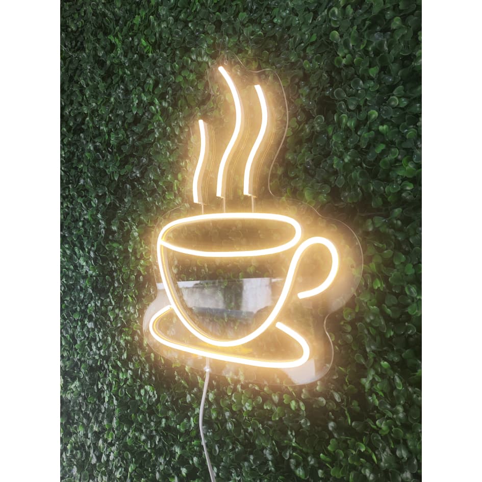 Luminária Parede Xicara Led Neon Decoração Luz Bivolt