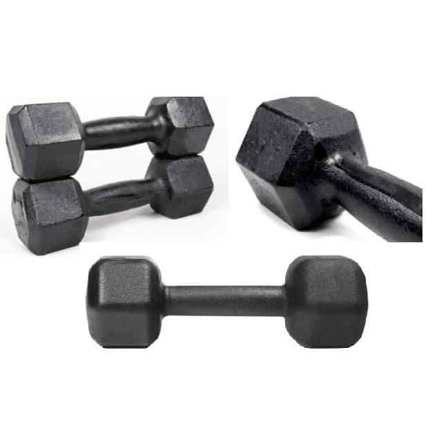 KIT 2 PARES HALTER SEXTAVADO DE 2 E 3KG FERRO FUNDIDO PARA TREINO E MUSCULAÇÃO