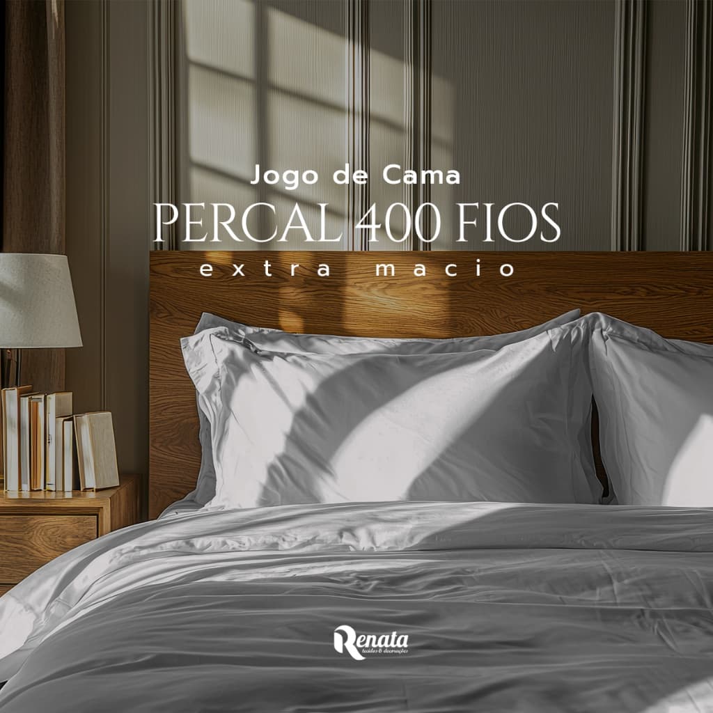 Jogo de Lençol Casal Percal 400 Fios 4 Pçs Extra Macio