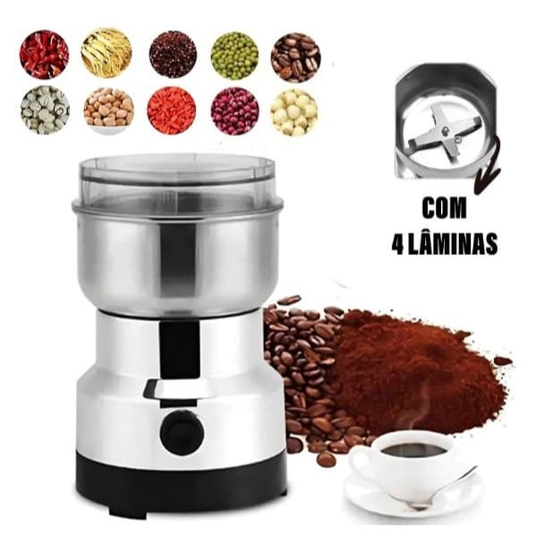 Moedor De Grãos E Café Elétrico 4 Lâminas Moinho de Grãos Farinha Em Aço 110V