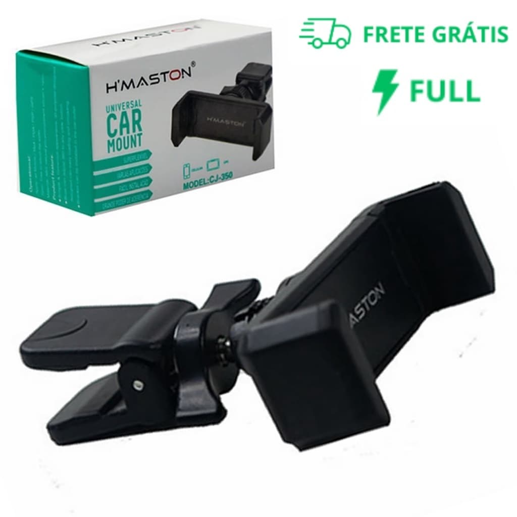 Suporte Celular E Gps Veicular Para Carro Saida de Ar condicionado Grampo Ajustável 360° H'MASTON