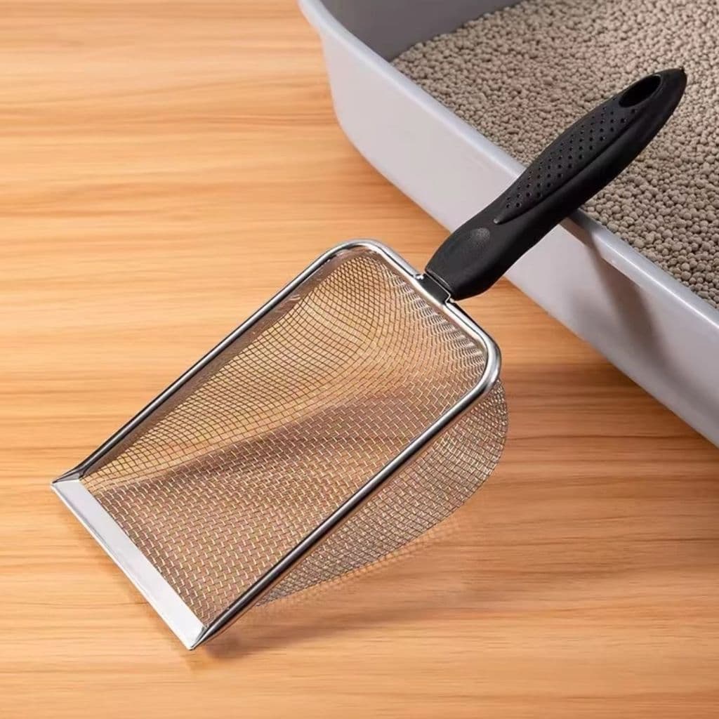 Pá Peneira De Areia Coletora Higiênica Pet Gato Cachorro Lagarto Aço Inox - Caixa De Areia