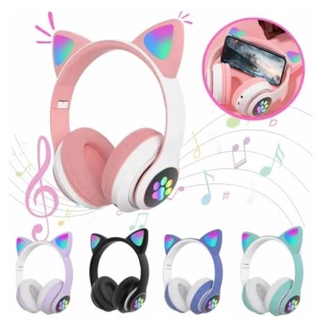 fone gato Fone De Ouvido carinha Sem Fio Bluetooth Com Orelhas De Gato X4