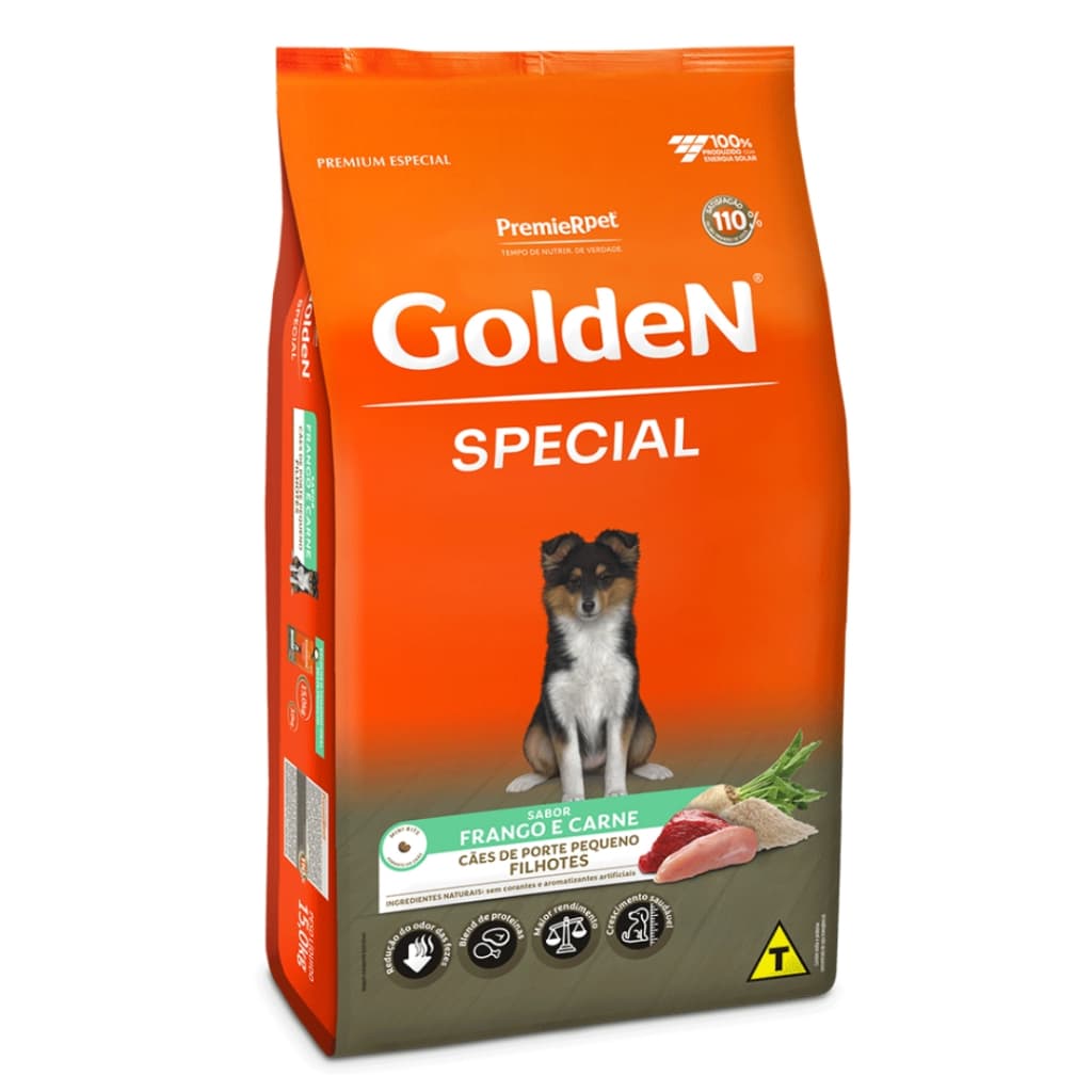 Ração Para Cachorros Filhotes Pequenos Special Frango E Carne 15kg Golden