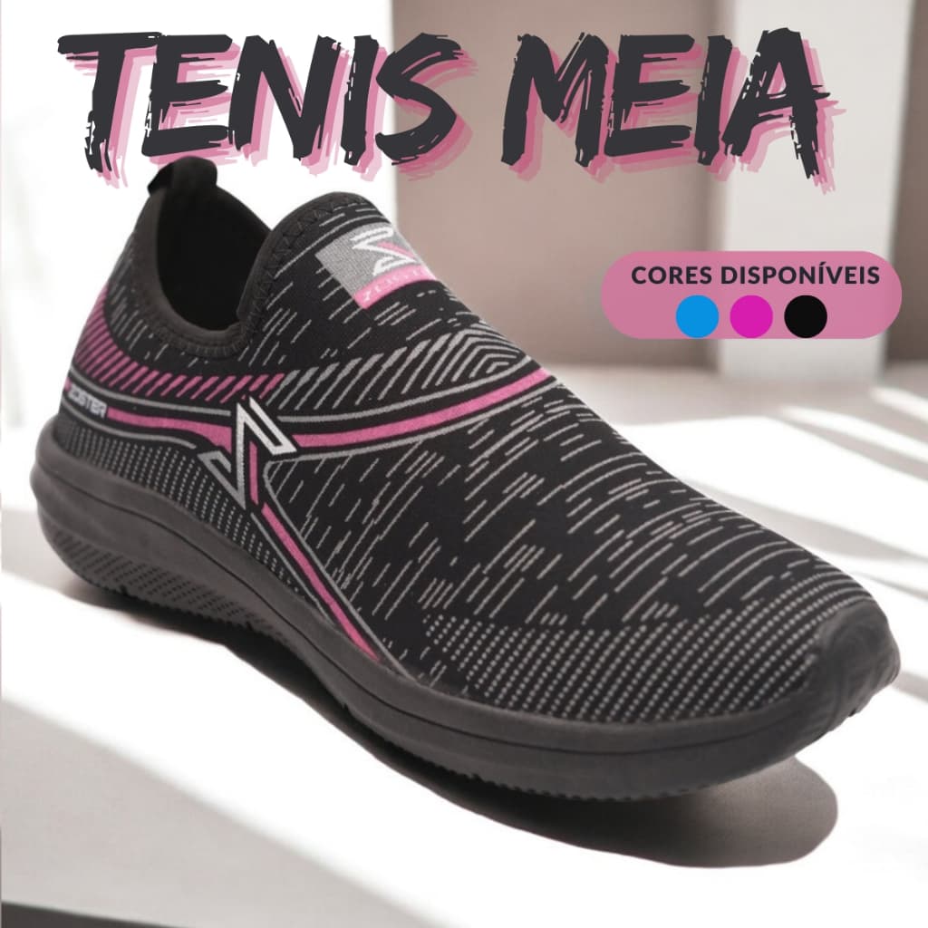 Tênis Casual Meia Feminino – Solado Antiderrapante e Macio – Pronta Entrega